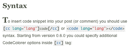 内联代码语法高亮。