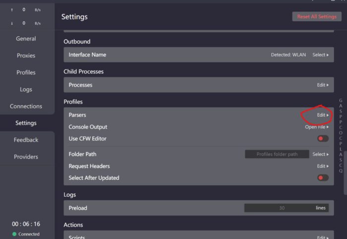 Clash for Windows 使用 Parsers 功能实现多线程下载