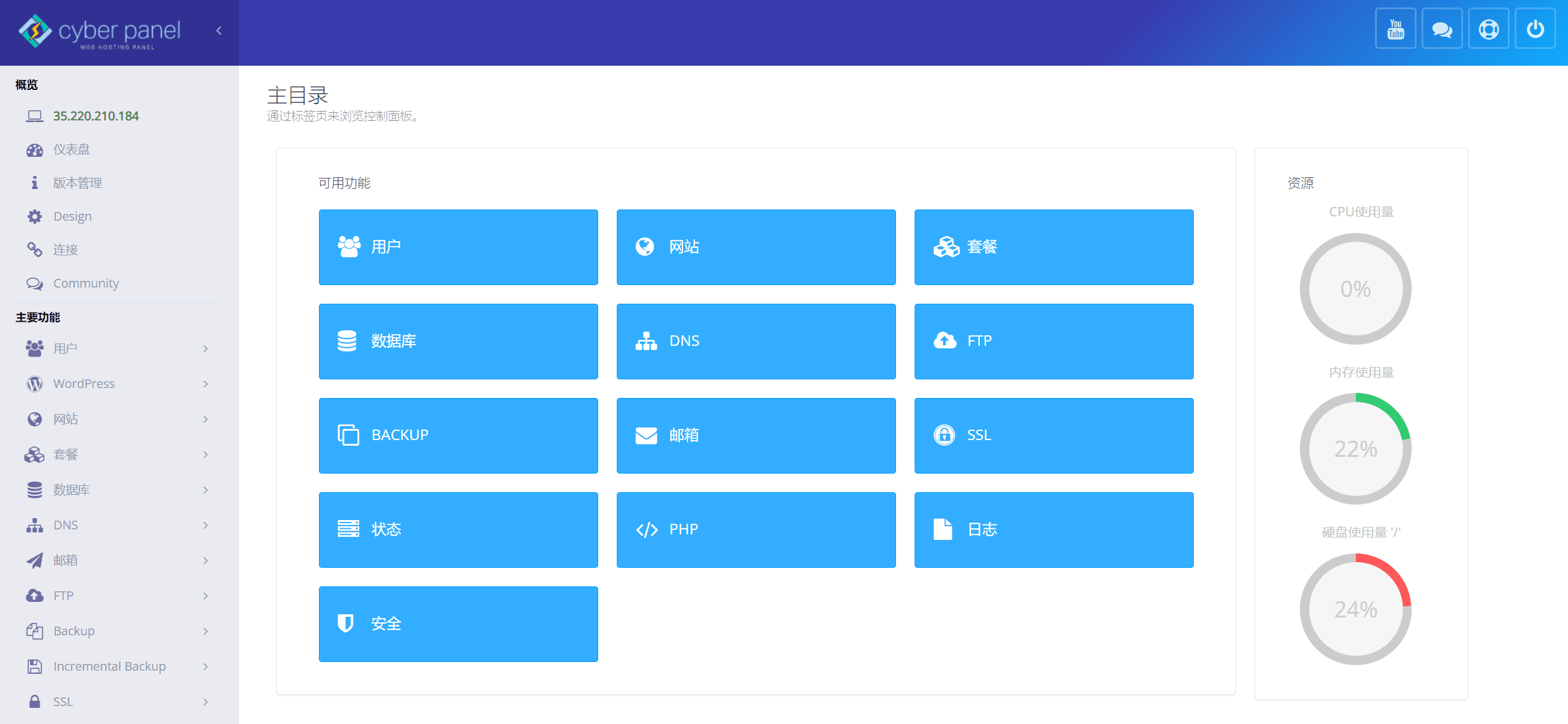 Cyberpanel Linux主机面板 OpenLiteSpeed 简单、快速和开源的控制面板-1