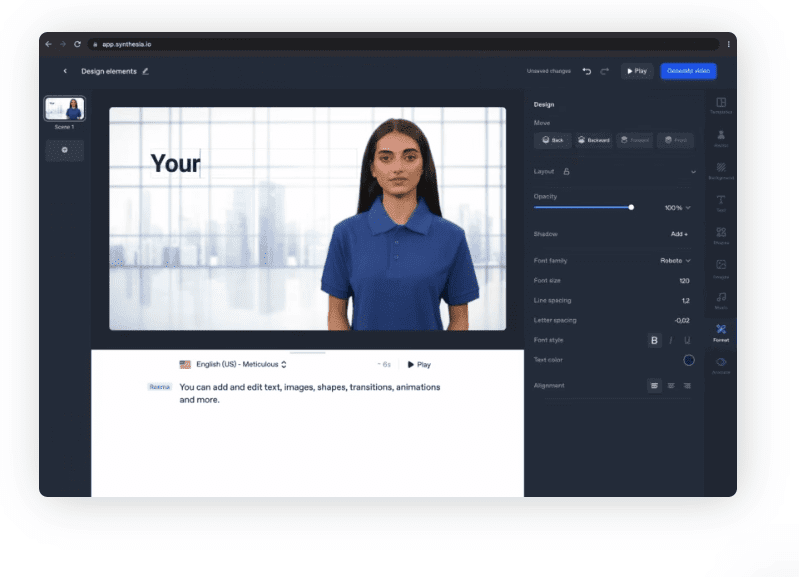 Synthesia AI视频制作 合成 视频生成器，可创建 AI视频-3