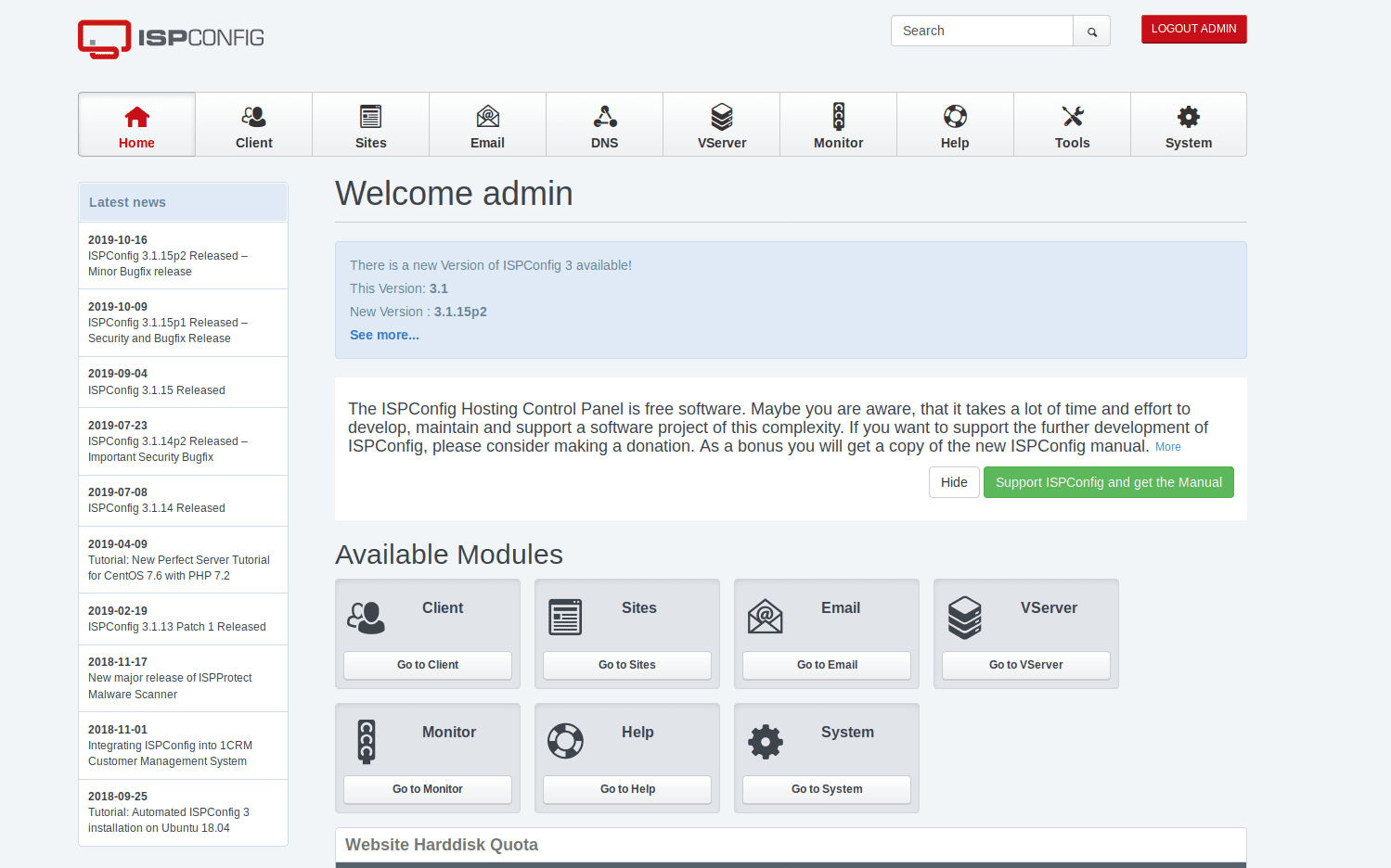 ISPConfig 3.2 安装教程 Centos 安装ISPConfig虚拟主机面板-1