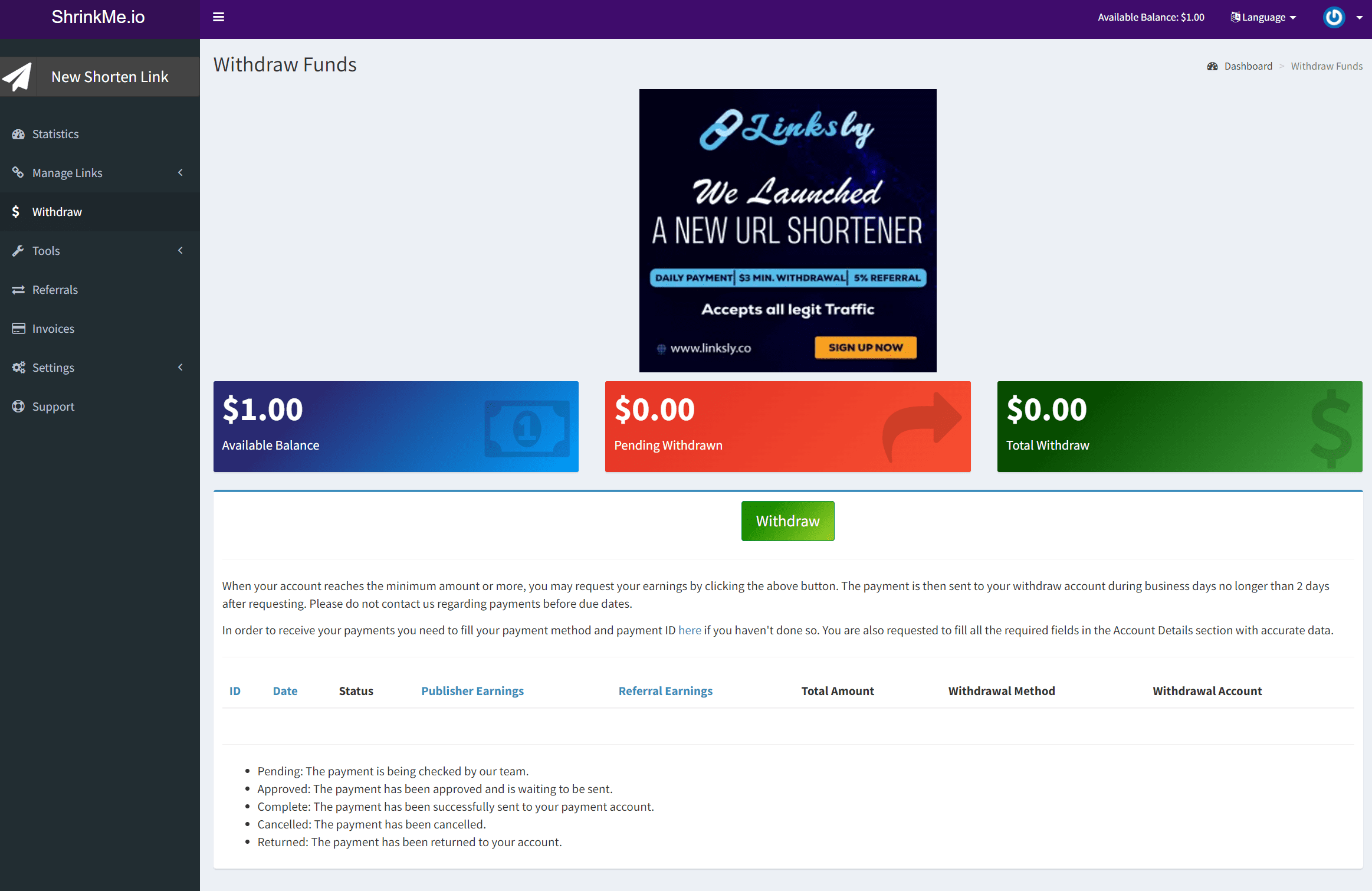 短网址赚钱 shrinkme.io 短链接万次点击最高 220 美元！-1