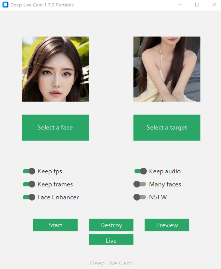 Win+Mac 直播换脸工具下载， Deep Live Cam 基于AI实时换脸-3