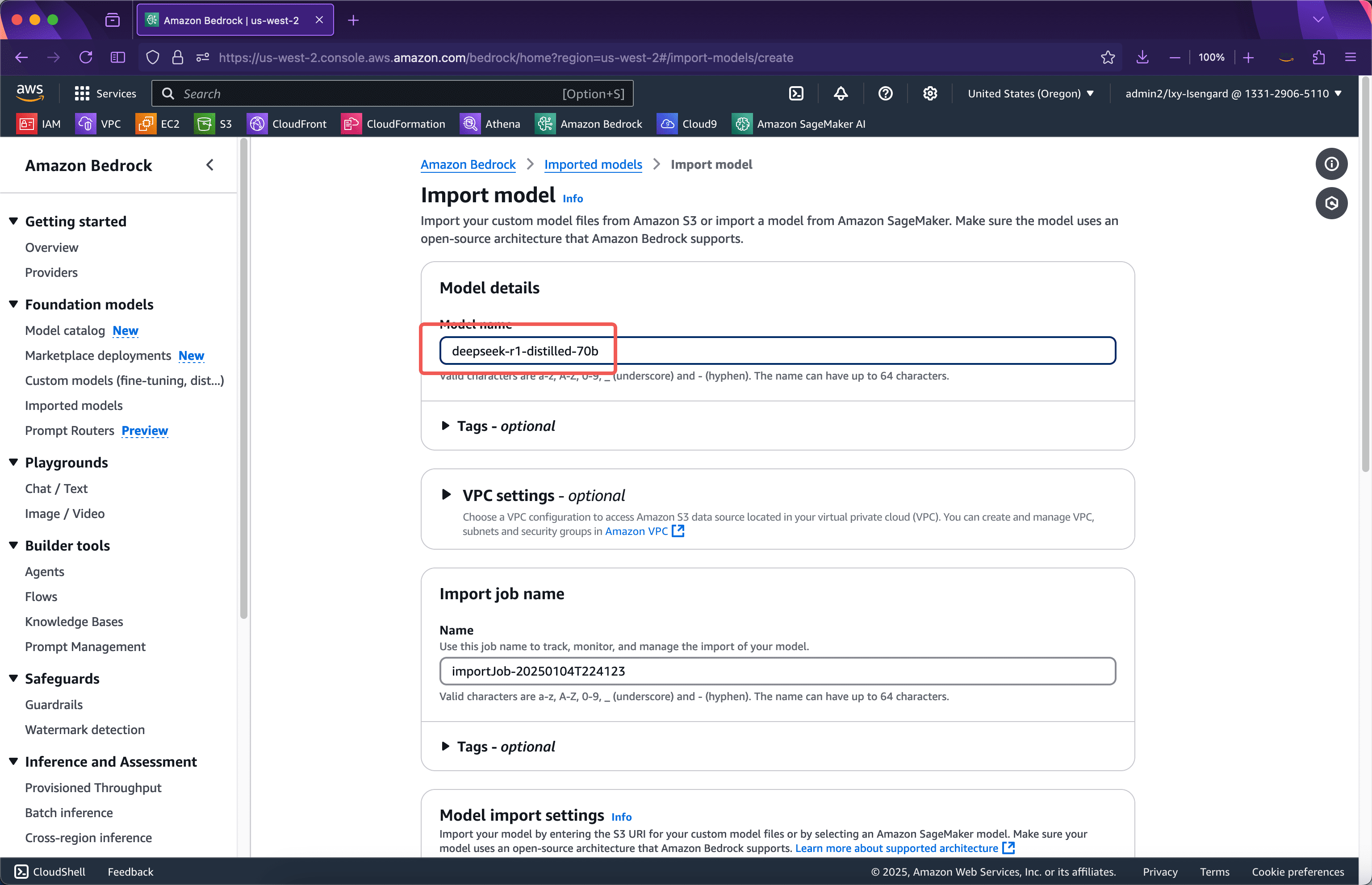 如何在 AWS Bedrock 上部署 DeepSeek R1 的 Llama 70B 自定义模型，零基础指南！-2