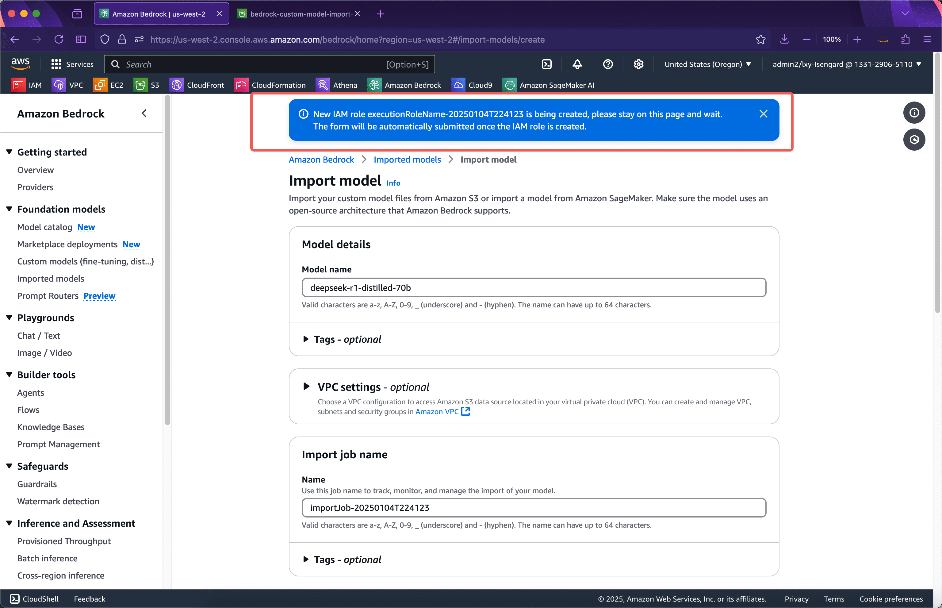 如何在 AWS Bedrock 上部署 DeepSeek R1 的 Llama 70B 自定义模型，零基础指南！-4
